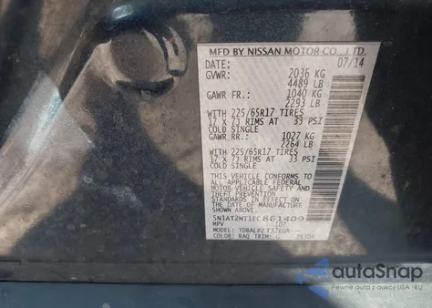 2014 Nissan Rogue S from USA, damaged, VIN 5N1AT2MT1EC861409